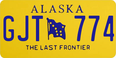 AK license plate GJT774