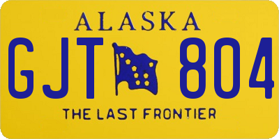 AK license plate GJT804