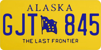 AK license plate GJT845