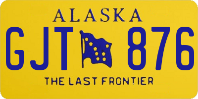 AK license plate GJT876