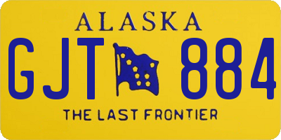AK license plate GJT884
