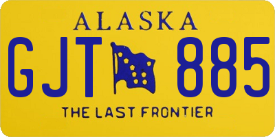 AK license plate GJT885