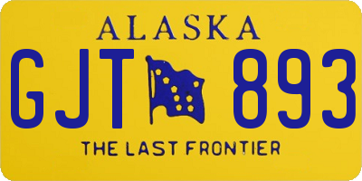 AK license plate GJT893
