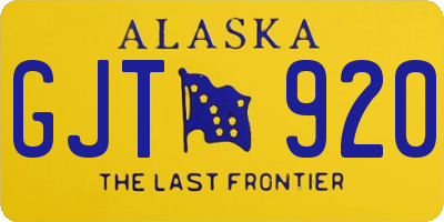 AK license plate GJT920