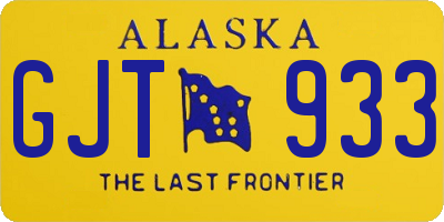 AK license plate GJT933