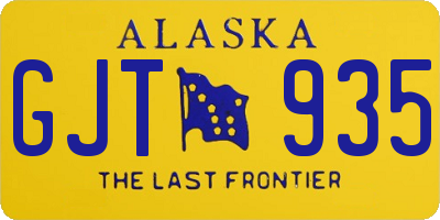 AK license plate GJT935
