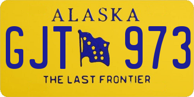 AK license plate GJT973