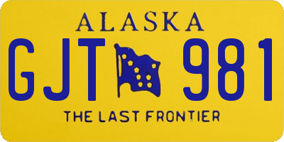 AK license plate GJT981