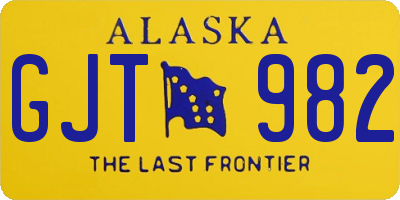 AK license plate GJT982
