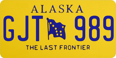 AK license plate GJT989