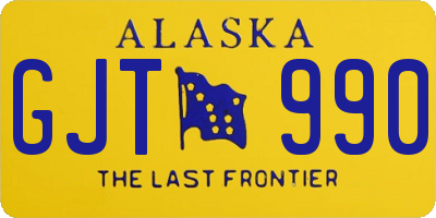 AK license plate GJT990