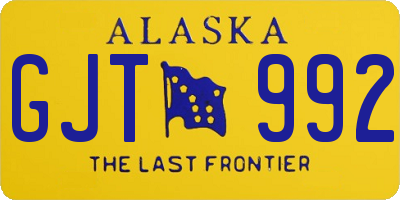AK license plate GJT992