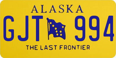 AK license plate GJT994
