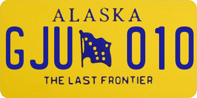 AK license plate GJU010