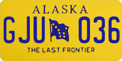 AK license plate GJU036