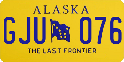 AK license plate GJU076