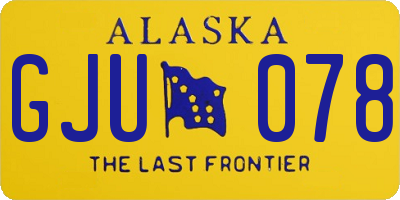 AK license plate GJU078
