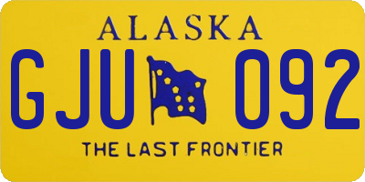 AK license plate GJU092