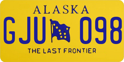 AK license plate GJU098