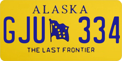 AK license plate GJU334