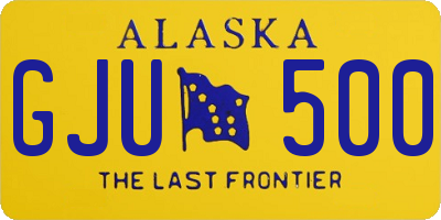 AK license plate GJU500
