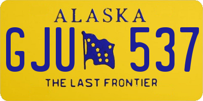 AK license plate GJU537
