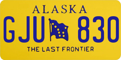 AK license plate GJU830