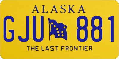 AK license plate GJU881