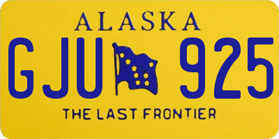 AK license plate GJU925