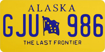 AK license plate GJU986