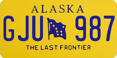 AK license plate GJU987