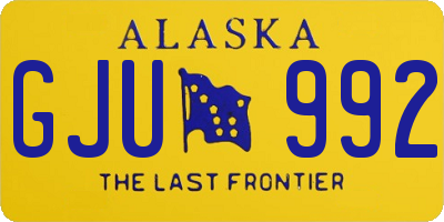 AK license plate GJU992