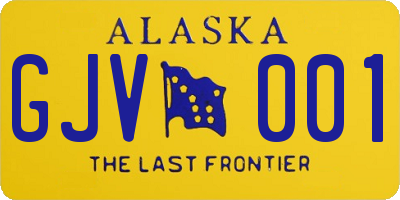 AK license plate GJV001