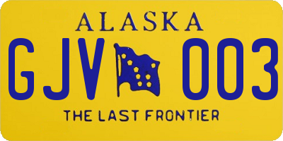 AK license plate GJV003