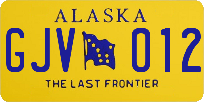 AK license plate GJV012