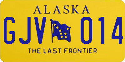 AK license plate GJV014