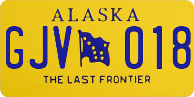 AK license plate GJV018