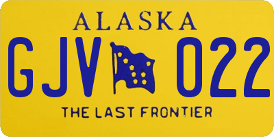 AK license plate GJV022