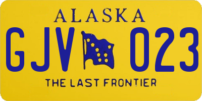 AK license plate GJV023