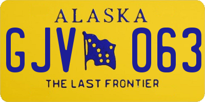 AK license plate GJV063