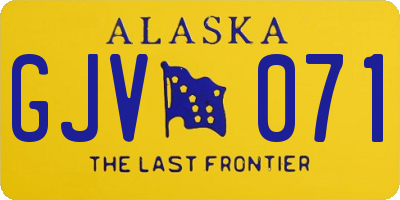 AK license plate GJV071