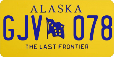 AK license plate GJV078