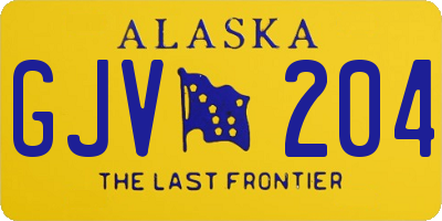 AK license plate GJV204