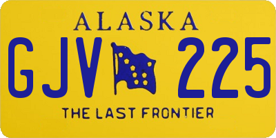 AK license plate GJV225