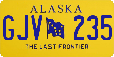 AK license plate GJV235