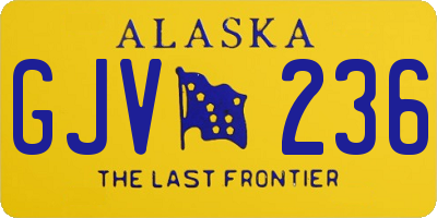 AK license plate GJV236