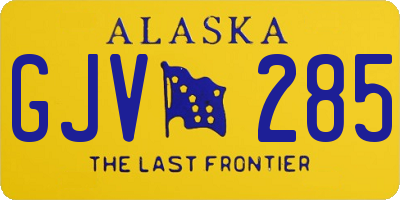 AK license plate GJV285