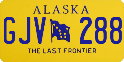 AK license plate GJV288