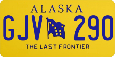 AK license plate GJV290