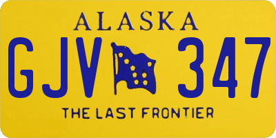 AK license plate GJV347